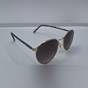 Vintage Sun Style Blue Gold Oval Sunglasses Frames